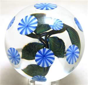 David Lotton Blue Floral Paperweight