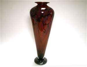 Dennis Mullen Aurora Red Serpentine Glass Vase