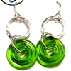 Dianne Zack Green Disk and Ring Earrings