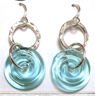 Dianne Zack Palr Turquoise Disk and Ring Earrings