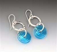 Dianne Zack Turquoise Disk and Ring Earrings