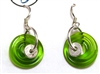 Dianne Zack Mini Green Disk Earrings