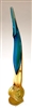 Ed Branson Hand Blown Turquoise Glass Pelican Fern Vase