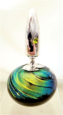 Elaine Hyde Hand Blown Peridot Perfume Bottle