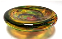 David Goldhagen Gold Saturn Blown Glass Bowl