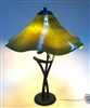 Joel Bless Wavy Mossy Green  Hand Blown GlassTable lamp