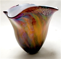 Ken and Ingrid Hanson Colorfield Fan Vase in Rainbow