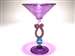 Hermann Lunn Hand Blown Purple Ruby Cane Martini