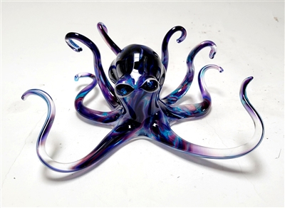 Michael Hopko Medium Twilight  Blown Glass Octopus Sculpture