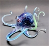 Michael Hopko Medium Crackle Blown Glass Octopus Sculpture