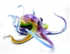 Michael Hopko Medium Multi Turquoise Blown Glass Octopus Sculpture