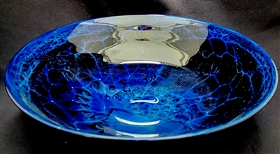 Josh Simpson  Hand Blown Blue New Mexico Glass Bowl