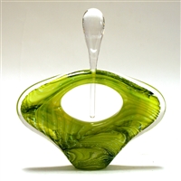 Kahlen  Green Glass Anti Bottle Sculpture