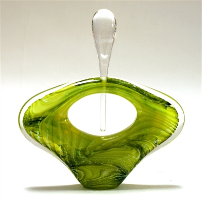 Kahlen  Green Glass Anti Bottle Sculpture