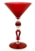 Kenny Pieper Hand Blown Red Martini Glass