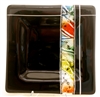 Kristy Sly 9 1/2" x 9 1/2" Black Magma Strip Fused Glass Plate