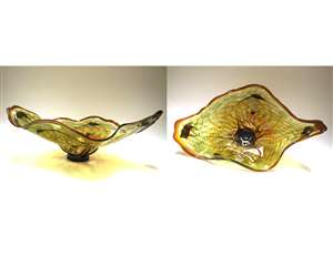 Lucy Chamberlain Large Amber Fiore Glass Bowl