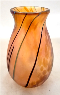 Tim Lazer Hand Blown Mini Amber fumed Glass Vase