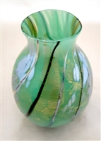 Tim Lazer Hand Blown Mini Jade/ Gold Glass Vase