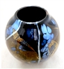 Tim Lazer Hand Blown Mini Black/ Gold Glass Vase