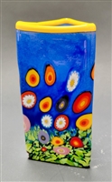 Michael Maddy and Rina Fehrensen Blue Sky Wild Flower Triangle Vase
