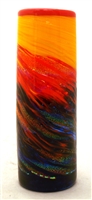 Michael Maddy and Rina Fehrensen Hand Blown Glass Sunset Small Cylinder Vase