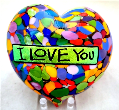 Michael Maddy and Rina Fehrensen Mosaic Multi Color I LOVE YOU  Hart