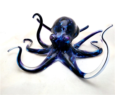 Michael Hopko Large Twilight Hand Blown Glass Octopus Sculpture
