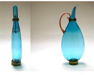 Michael Schunke Medium Flat Blue Pitcher