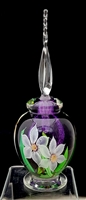 Mayauel Ward Hand Blown Violet Perfume with White Daffodils