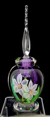 Mayauel Ward Hand Blown Violet Perfume with White Daffodils