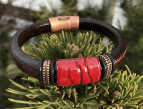 Olive Parker Ruby River Leather Bracelet