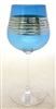 Minh Douglas Martin Hand Blown Glass Turquoise Silver Spun Wine Goblet