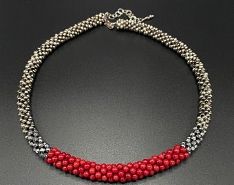 Sher Berman Coral Crochet necklace