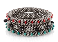 Sher Berman Coral Bead Crochet Bangle