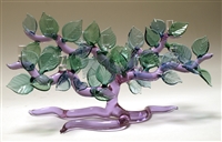 Bandu Dunham Tree of Life Menorah with Purple Tree and Green Leaves