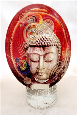 Susan Gott Oval Red Buddha Sculpture