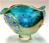 Susan Gott Hand Blown Glass Blue/Green Celestial Bowl