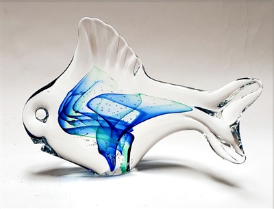 Scott Hartley Transparent Blue /Green Fish Sculpture