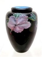 Lundberg Studios Daniel Salazar Pink Hibiscus on Black Mini Vase