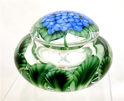 Lundberg Studios Daniel Salazar Blue Hydrangea Jewelry Jar