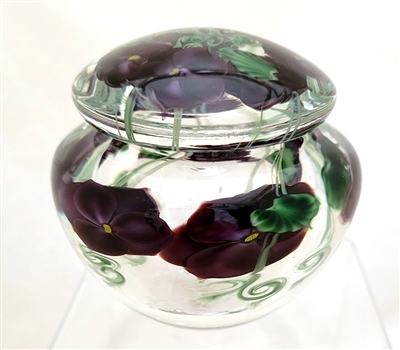 Lundberg Studios Daniel Salazar Purple Clematis Jewelry Jar