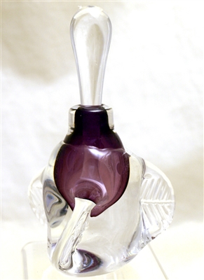 Loretta Eby Hand Blown Glass Purple tri Wing  Perfume