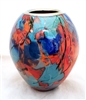 Tim Lazer Medium Turquoise Orange  Vase