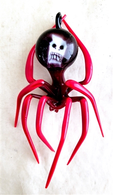 Thomas Von Koch Red Skull Hanging Spider Sculpture