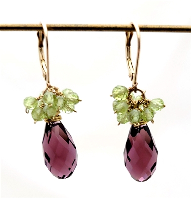 Wendy Lin Grande Berrie Amethyst Crystal Earrings