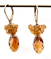 Wendy Lin Grande Berrie Amber Crystal Earrings