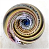 Filip Vogelpohl 1 1/2"  Yellow/Black Dichro Vortex Glass Marble