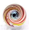 Filip Vogelpohl 1 1/2"  Yellow/Red/White Dichro Vortex Glass Marble