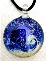 Filip Vogelpohl 1 1/8"  Cosmic Vortex Glass jewel necklace
